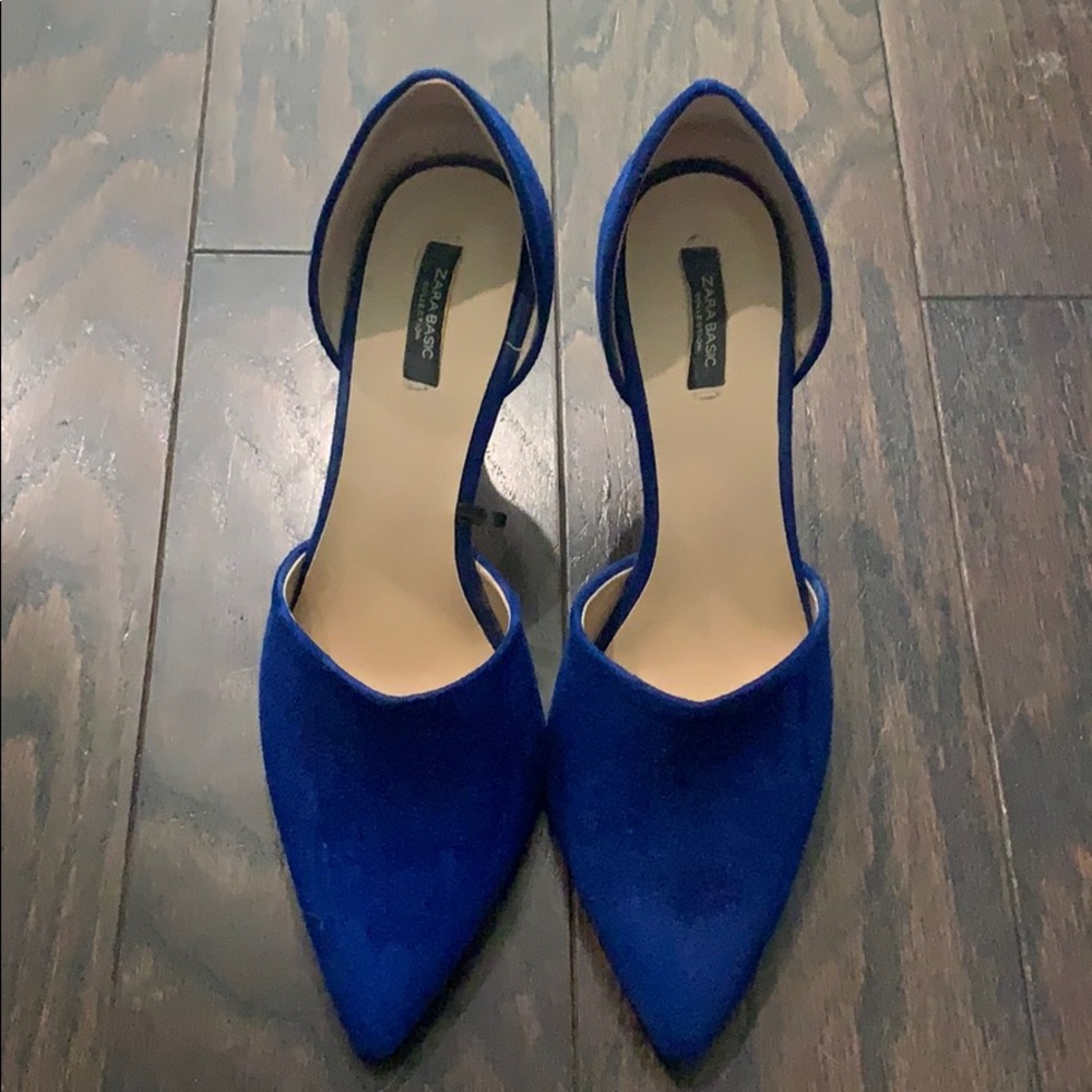 Zara bright blue high heels